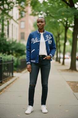 Polo Ralph Lauren Varsity Baseball Knit Fleece Navy Bomber Jacket